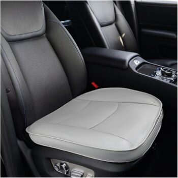 Leather Seat Cover with Wraparound Edges and Storage Compartment