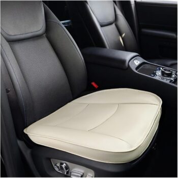 Leather Front Seat Cover with Storage Pocket and Wraparound Protection