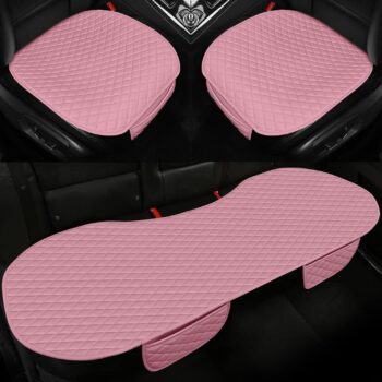 Faux Leather Seat Cover Set with Coordinated Front and Rear Protection