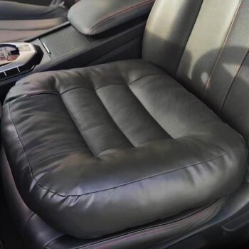 Thick Leather Seat Booster Cushion with Convenient Carrying Handle
