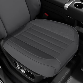 PU Leather Front Seat Cushion Cover with Water-Resistant Edge Protection