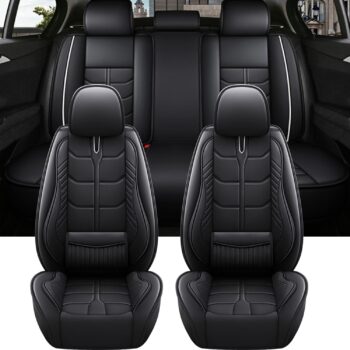 Waterproof Leather Complete Seat Cover Set with Front and Rear Protection