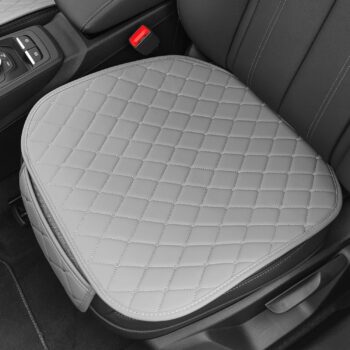 Nappa Leather Front Seat Cushion with Anti-Slip Backing and Storage