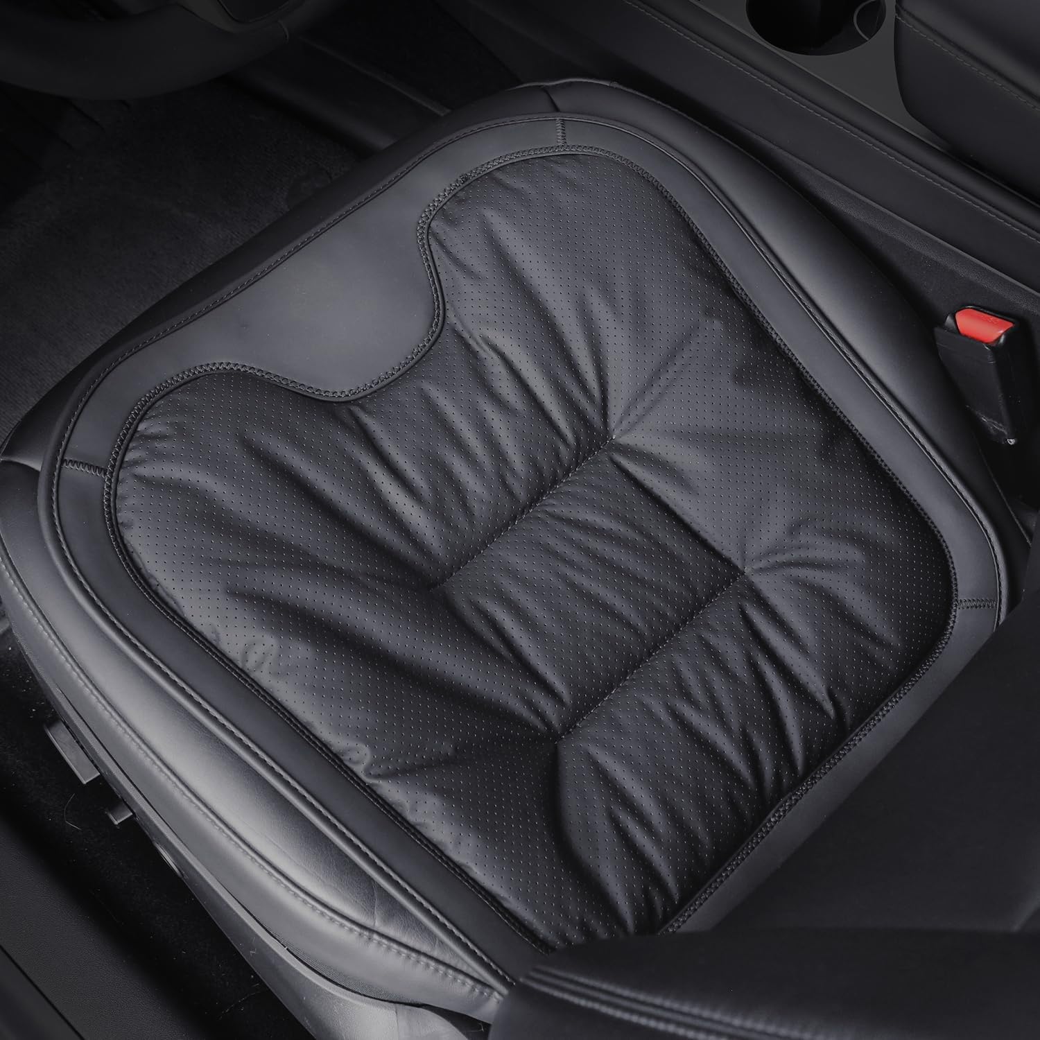 Breathable Nappa Leather Seat Cushion with Non-Slip Base