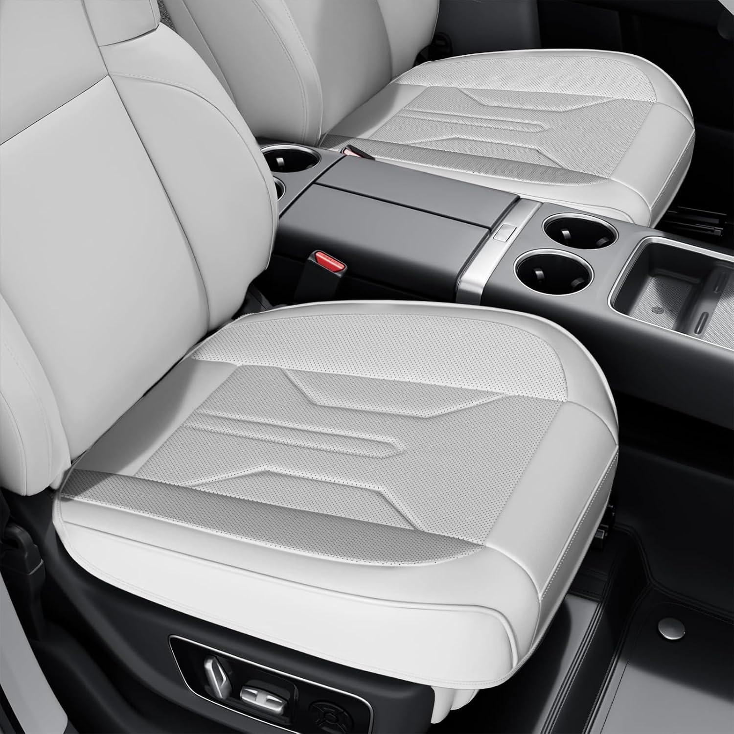 Leather Front Seat Cover with Storage Pocket and Water-Resistant Finish - Image 2