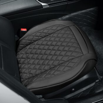 Genuine Leather Front Seat Cover with Storage Pocket and Anti-Slip Base