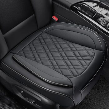 PU Leather Front Seat Cover with Storage Pocket and Wraparound Edges