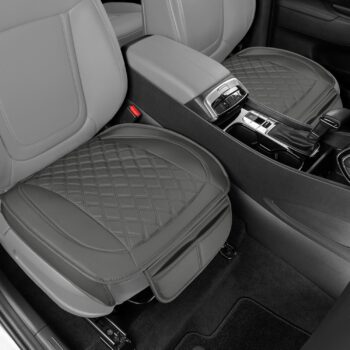 Faux Leather Seat Cushion with Diamond Pattern and Convenient Storage