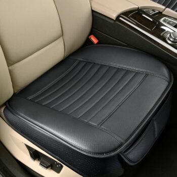 Leather Front Seat Cushion Cover with Anti-Slip Base